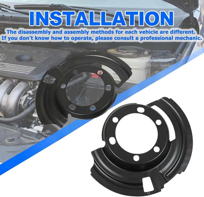 TOM Front Left & Right Brake Dust Shield Set Compatible with Jeep Wrangler 1987-1995 1997-2006 Cherokee 1984-2001 Grand Cherokee 1993-1998 - Image 4